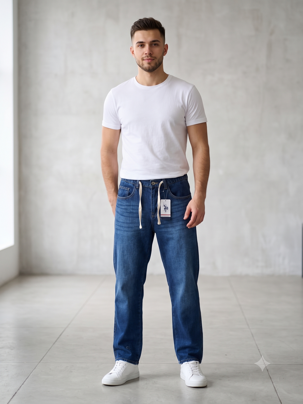 Men’s Classic Indigo Jogger Jeans – Smart-Casual Stretch Denim Pants