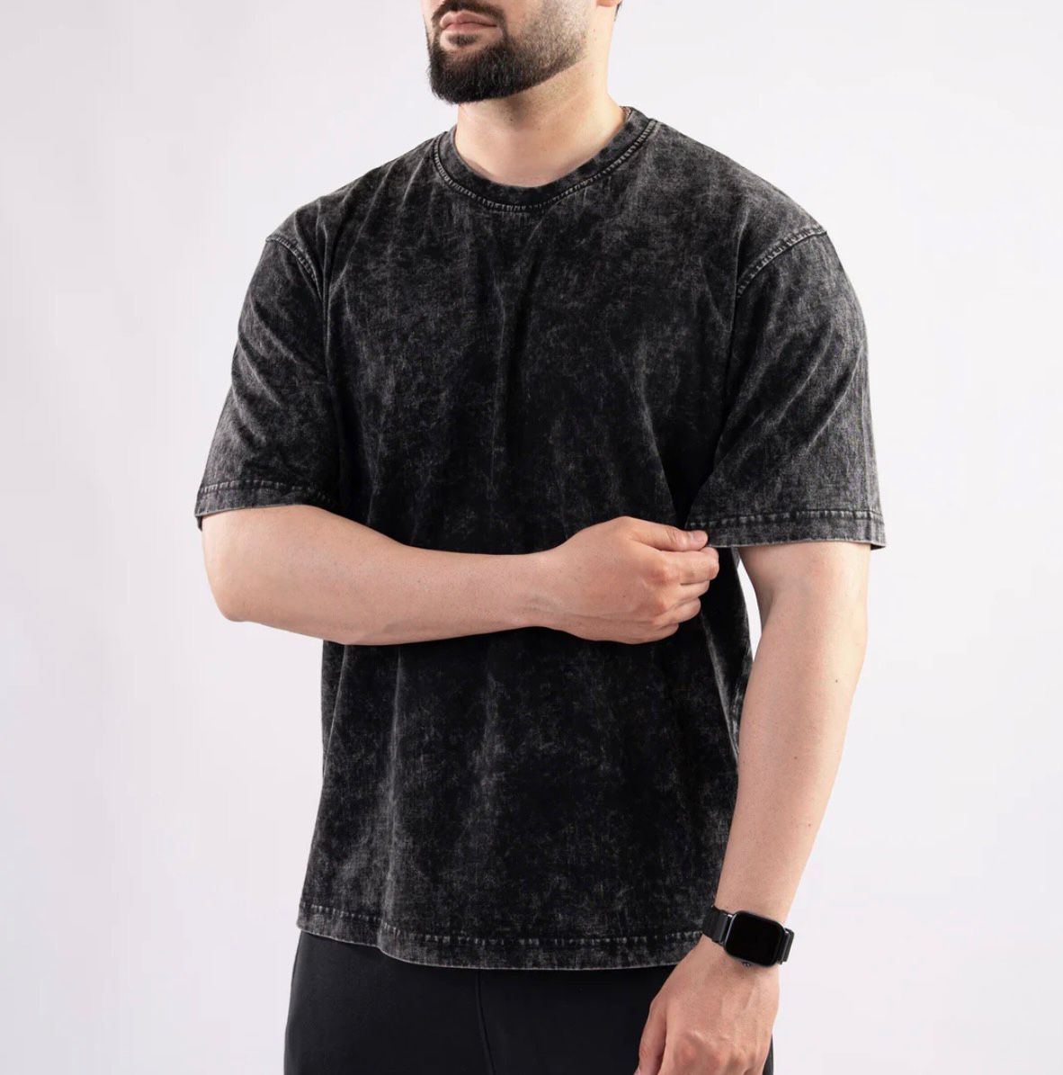 Mineral Wash Drop-Shoulder T-Shirt